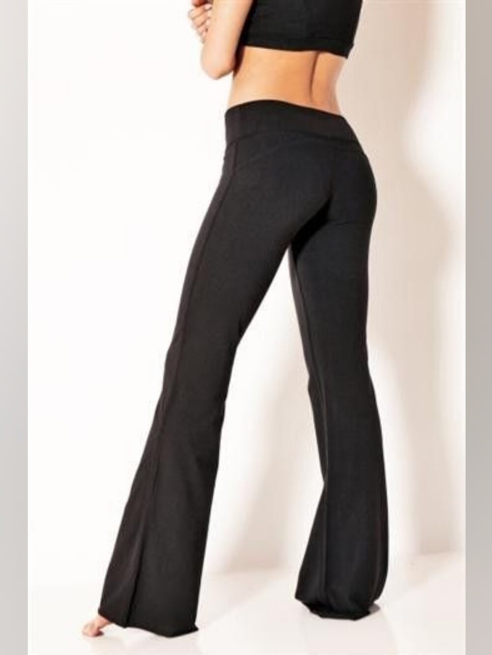 NWT Green Apple Active Bamboo Yoga Flare Pants Black L 33"